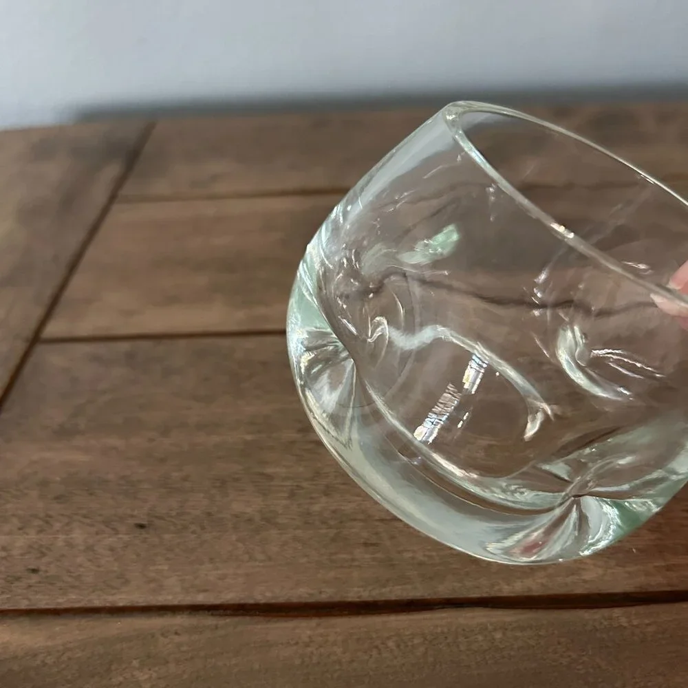 Unbranded Rocks Glass Dimples Thick Whiskey Bourbon Sipping‎ Cocktails